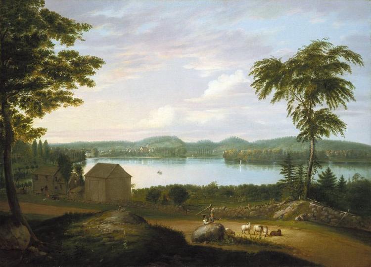 Alvan Fisher View of Springfield on the Connecticut River oil painting image